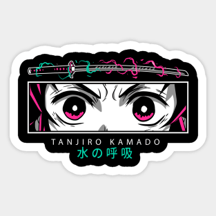 Tanjiro Kamado Eyes - Demon Slayer Sticker
